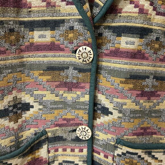 Haband Vintage Womens Size XXL Aztec Button Down Tapestry Jacket Southwestern - Picture 2 of 6